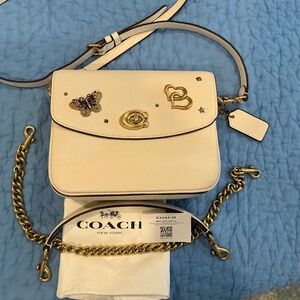 Coach CASSIE 19 Shoulder Bag, Hand,Crossbody Chalk Color with Embellishment